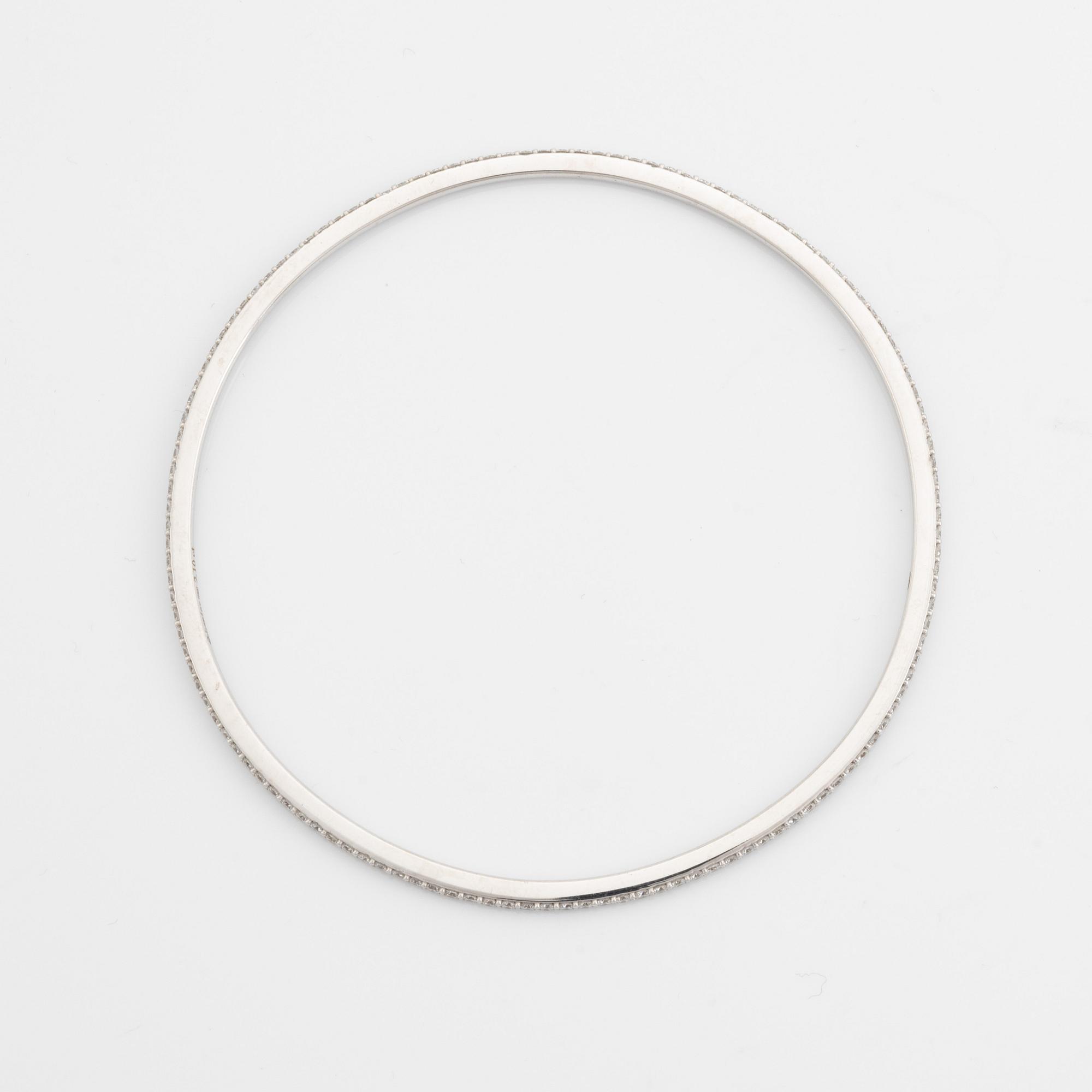 Brilliant cut diamond bangle.