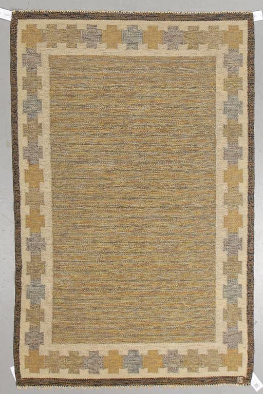 Ingegerd Silow, matto,  flat weave, ca 199 x 125,5-129 cm, signed IS.