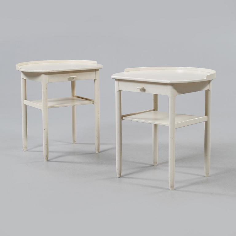 SÄNGBORD, ett par, Sven Engström & Gunnar Myrstrand, Bodafors, 1960-tal.