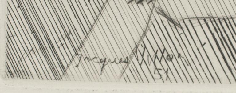 JACQUES VILLON, etsning, signerad i plåten och daterad -51, ur XX:e siècle nr 2 1952.