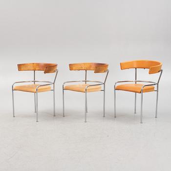 Gunnar Asplund, a set of six leather uphostered 'GA1' armchairs from Källemo, after 1988.
