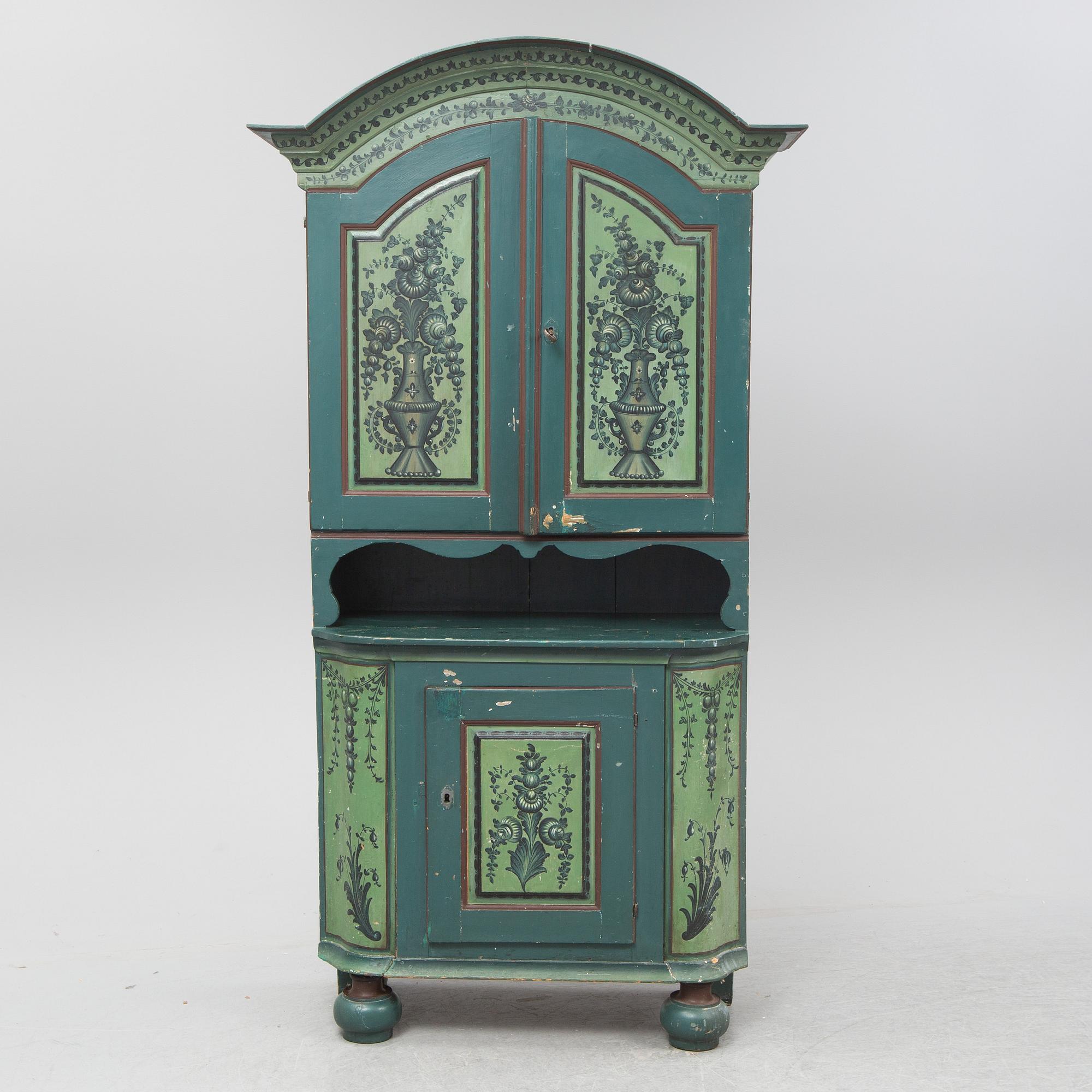 A 19th Century painted cabinet.c.