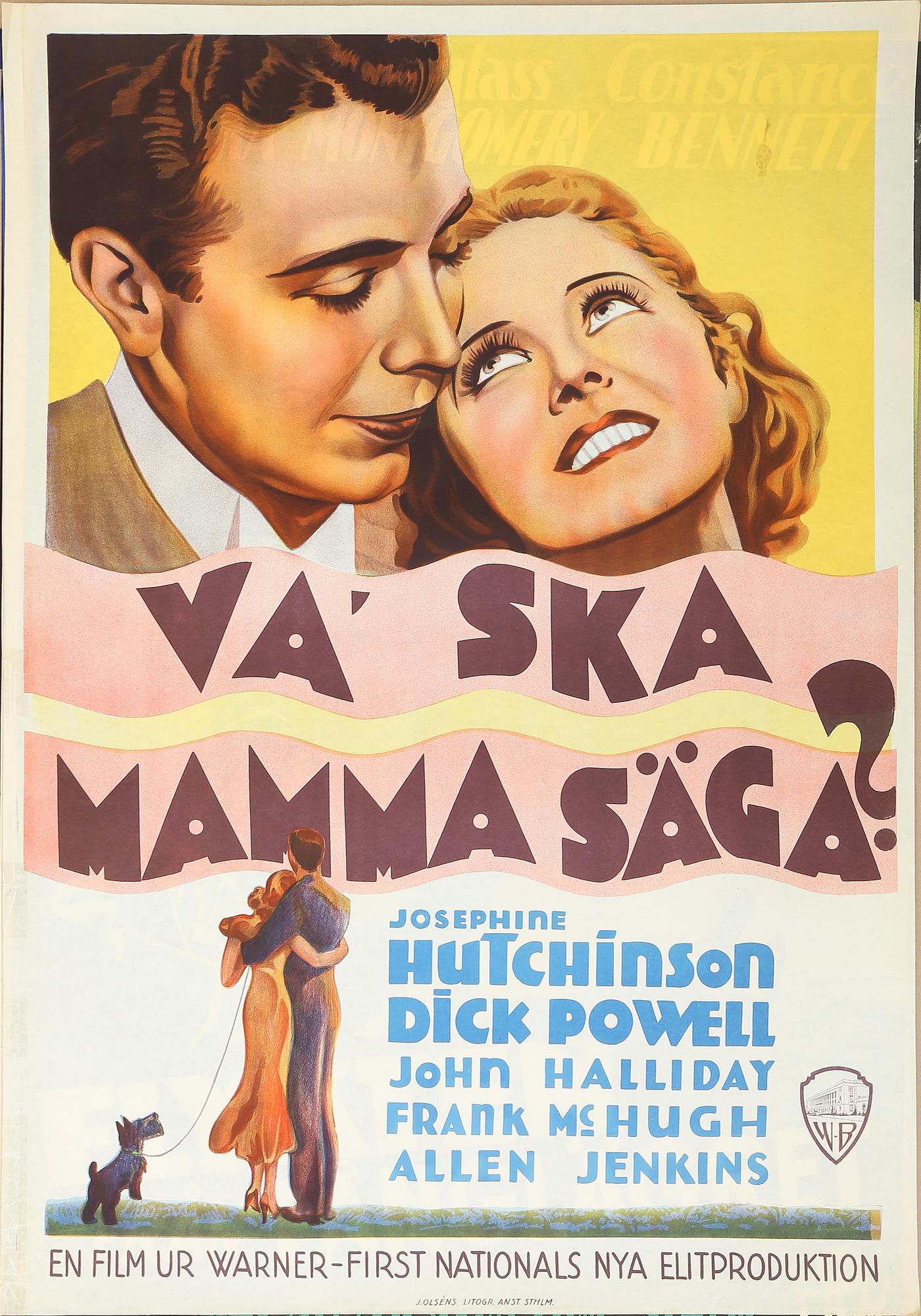 FILMAFFISCH, litografiskt tryck, "Va´ska mamma säga?", 1935.