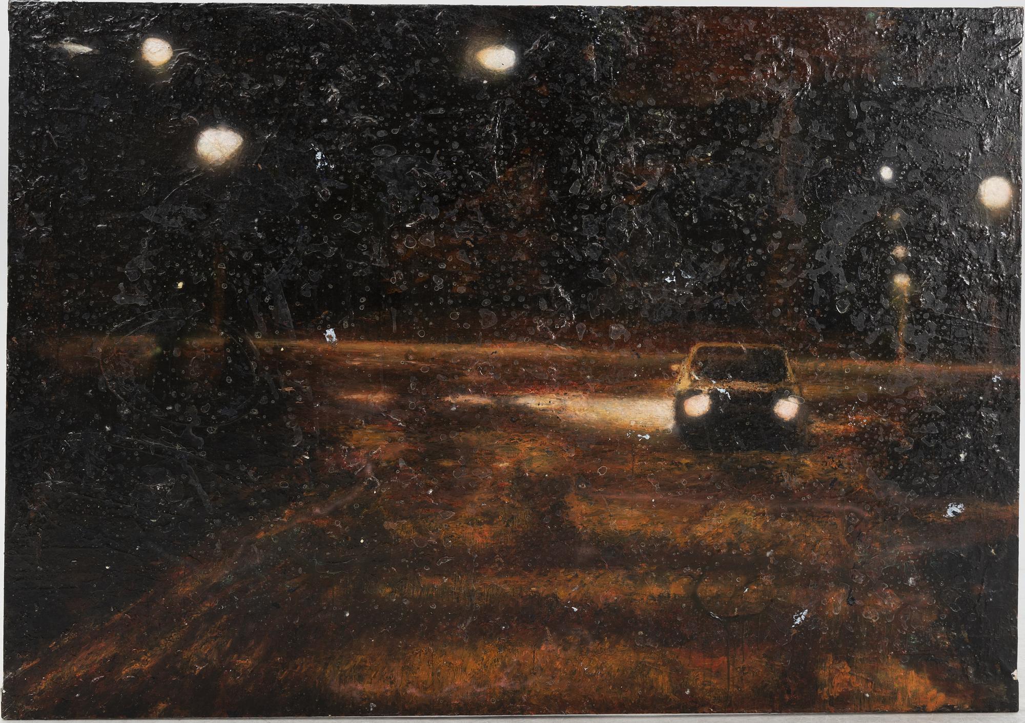 Max Mikael Book, mixed media on canvas, signed MM Book and dated 1997 verso.