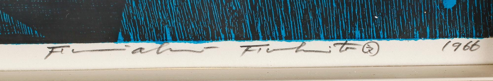 FUMIAKI FUKITA, färglitografi, signerad och daterad 1966, numrerad 42/50.