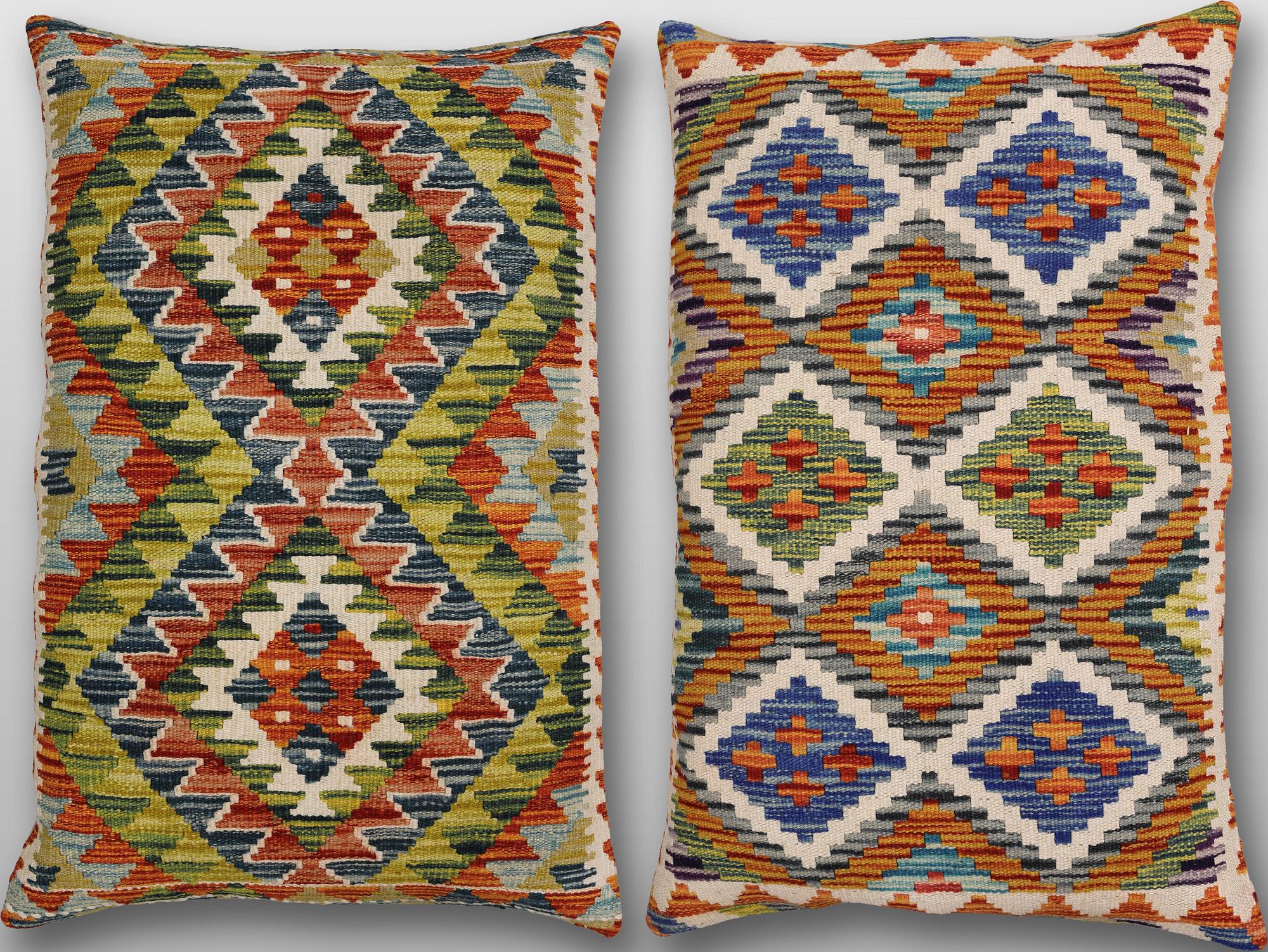 Kuddfodral, 2 st, Kelim, ca 84 x 55 cm.