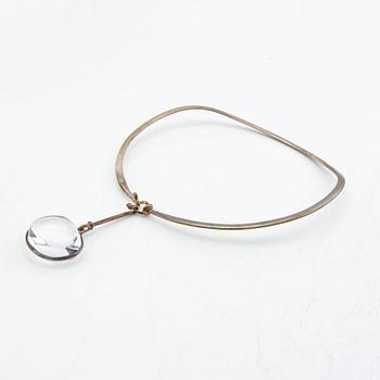 Vivianna Torun Bülow-Hübe, necklace, silver, with two pendants in rock crystal and onyx, by Georg Jensen.