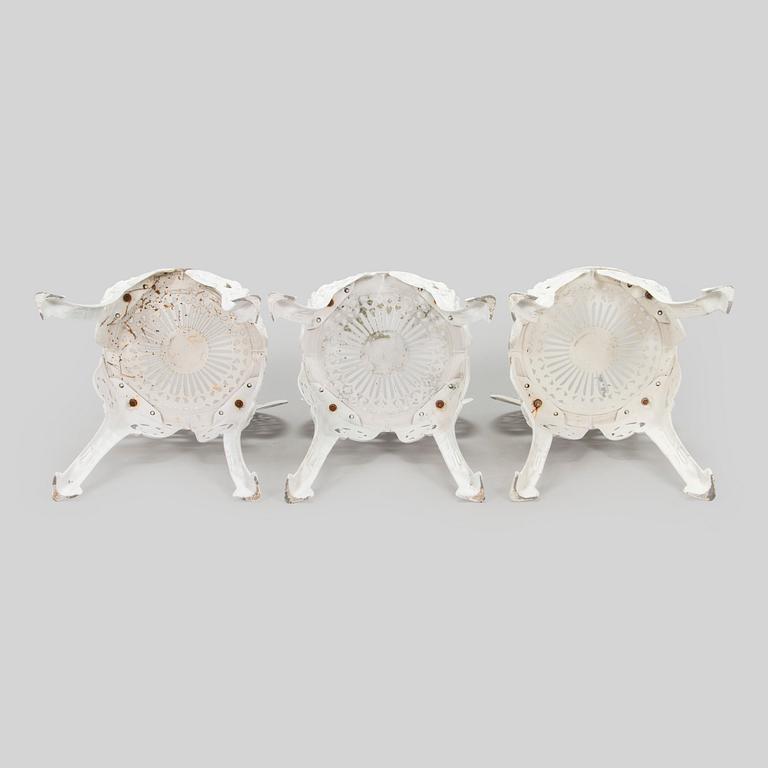 Three garden chairs, second half of the 20th century.