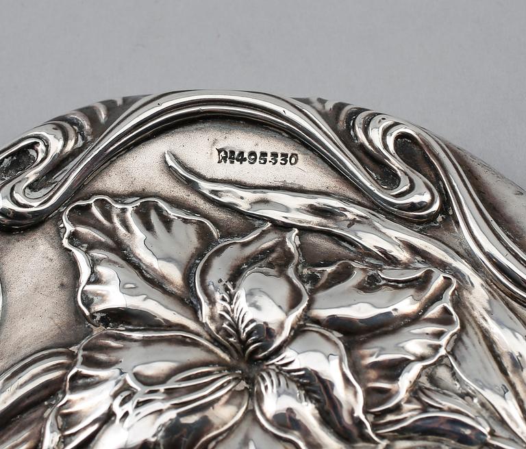 HANDSPEGEL, silver, jugend, Chester 1911.