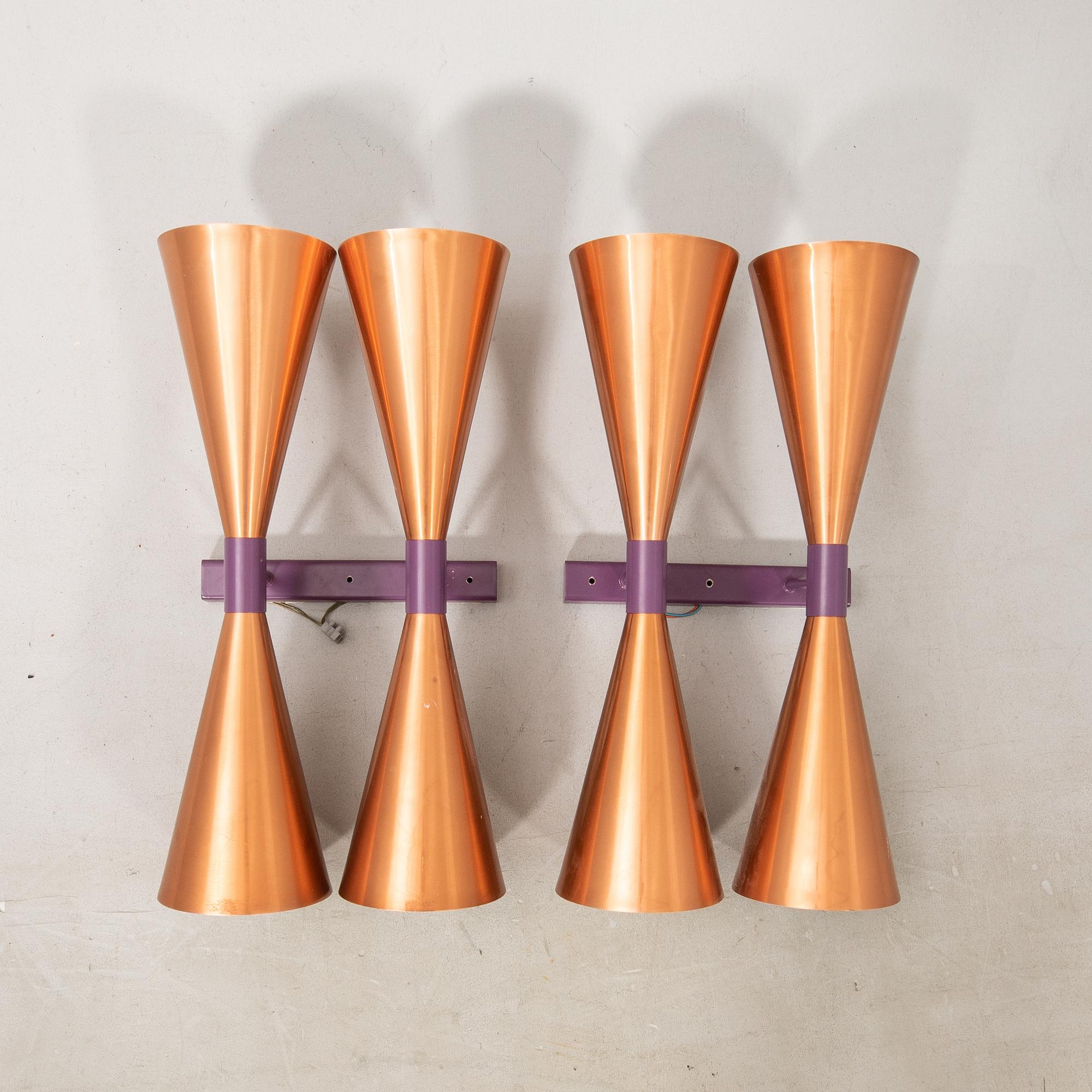 Hans-Agne Jakobsson, wall lamps a pair model S 2021 Markaryd 1960s.