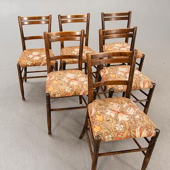 A set of six early 1900s chairs.