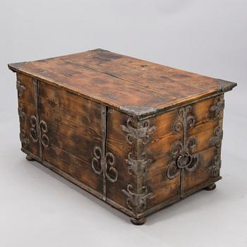 An 18th Century Wooden Chest.