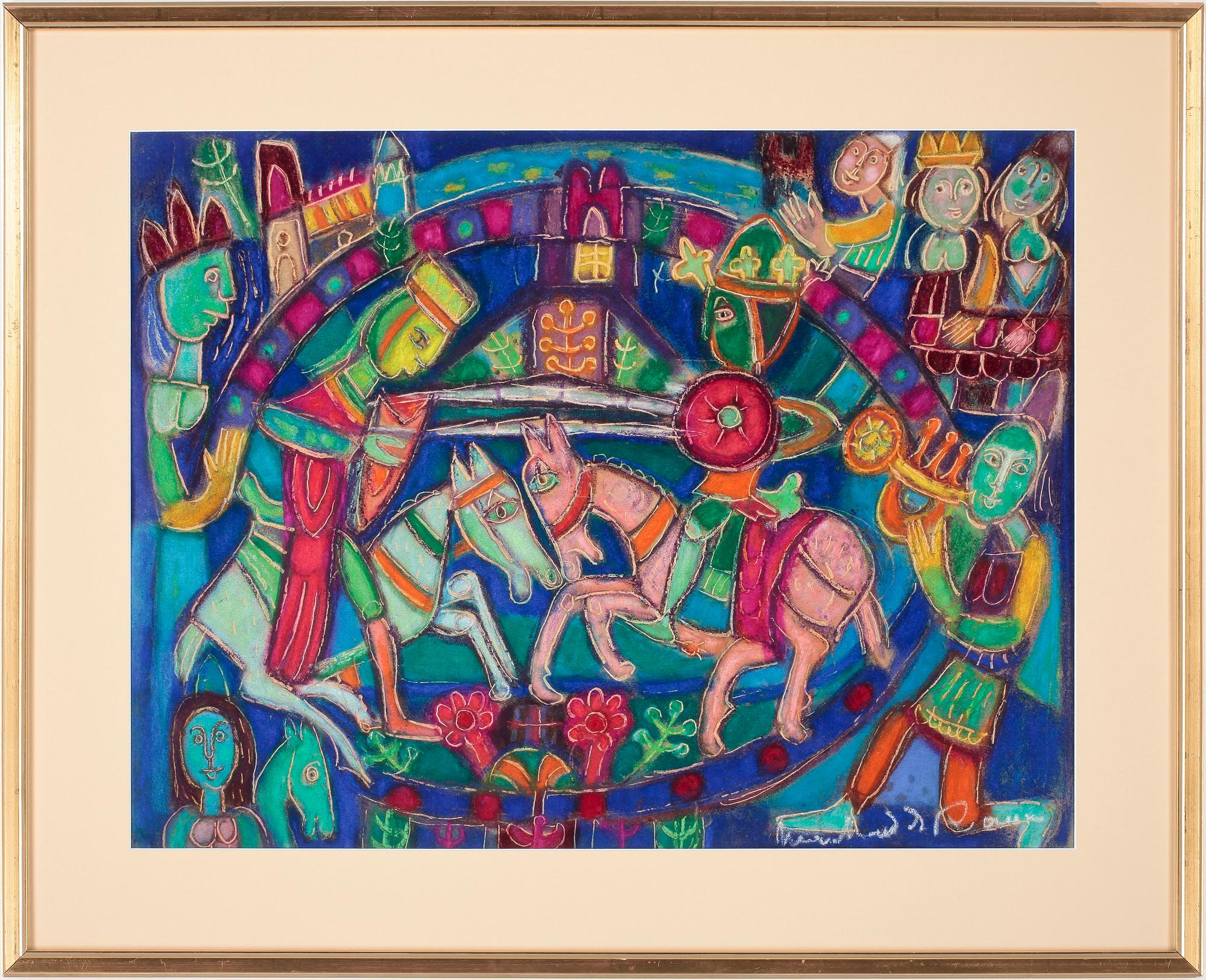 LOUIS MARCHAND DES RAUX, pastell, sign.