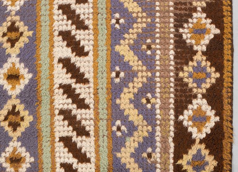 Märta Måås-Fjetterström, a carpet, "Blå randig", knotted pile, ca 141,5-143 x 83-85 cm, signed MMF.
