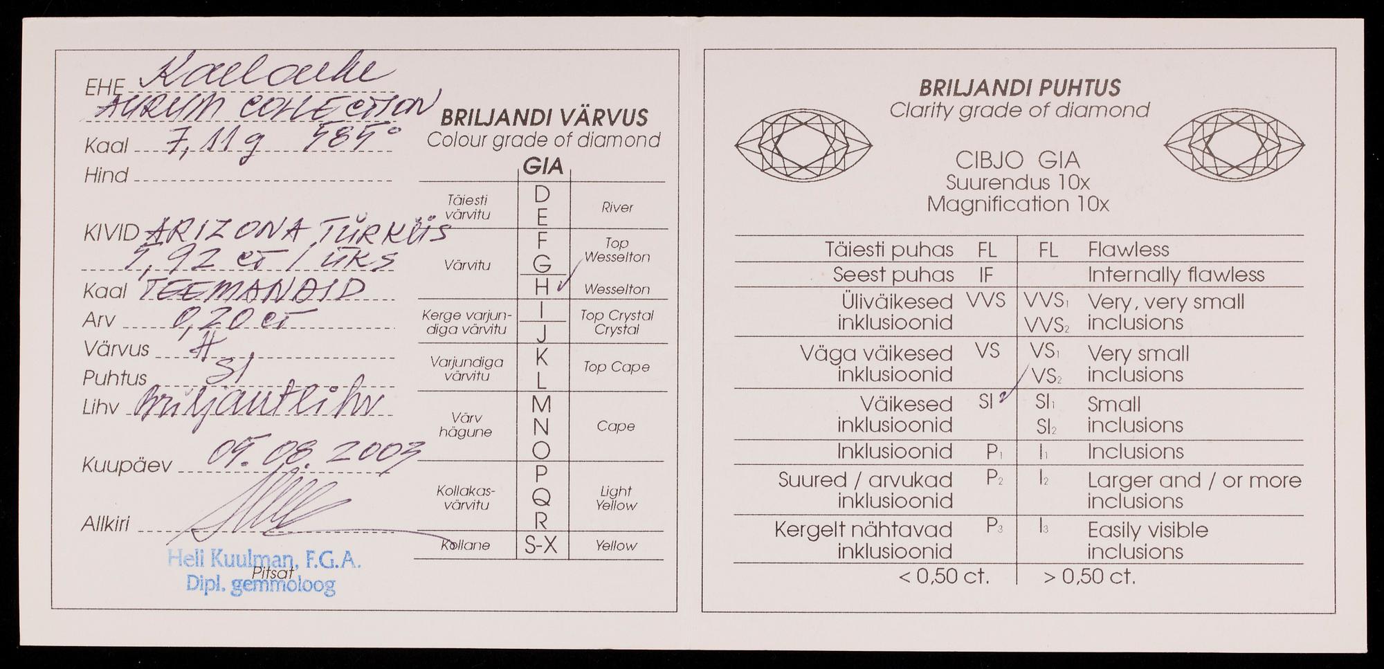 HÄNGE, 14K gult och vitt guld, briljantslipade diamanter, turkos. Vikt ca 7,1 g.