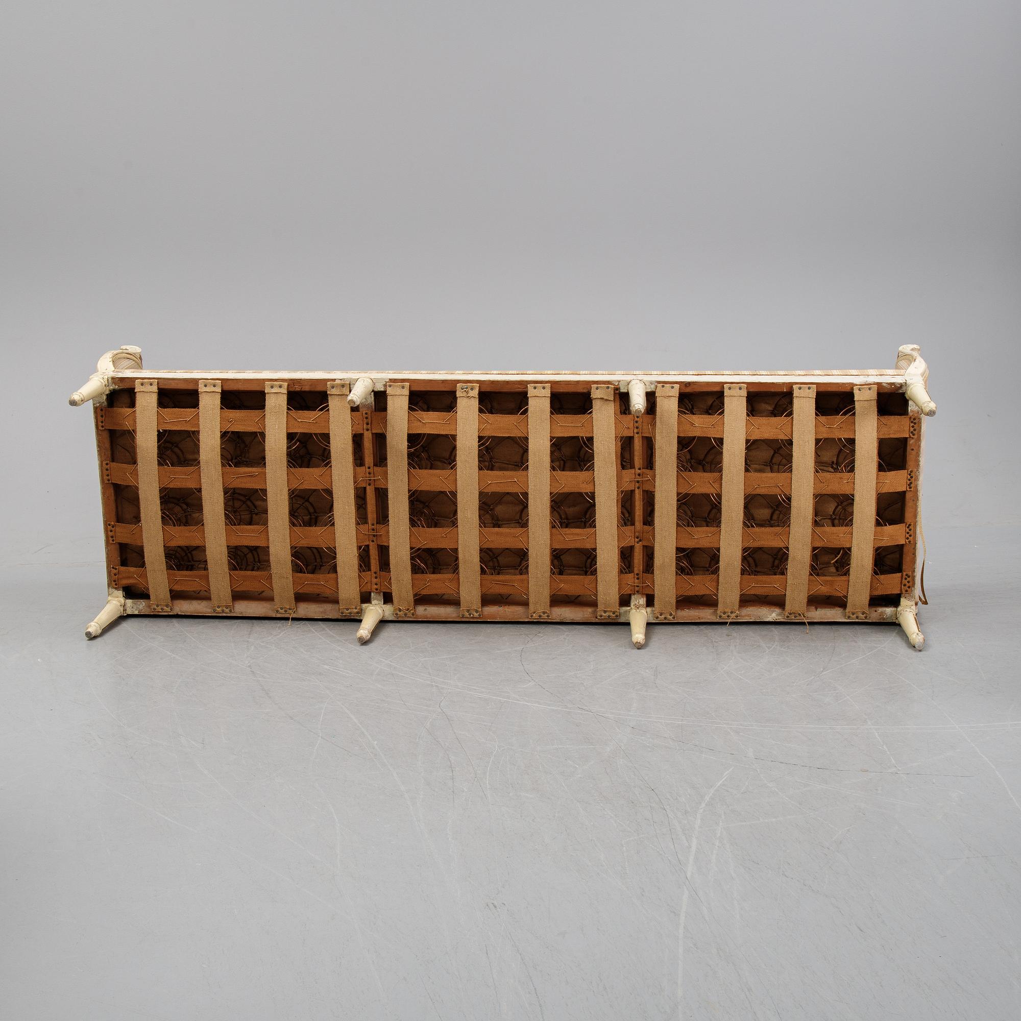 A Gustavian sofa, secondhalf of the 18th Century.