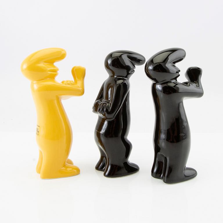 Osvald Cavandoli, three figurines "La Linea" for Cava.