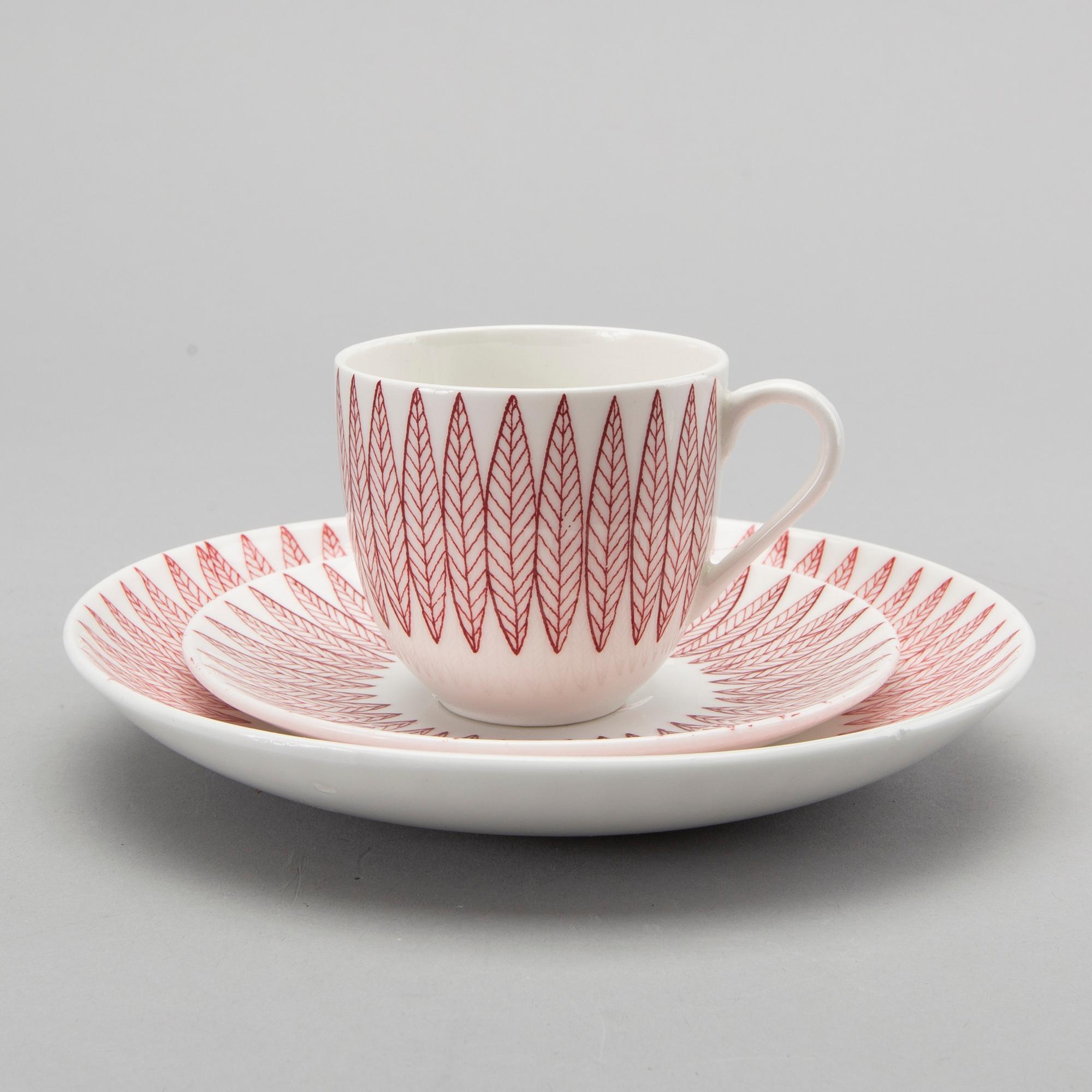 STIG LINDBERG, Servisdelar 27 st, "Salix" Benporslin, Gustavsberg,