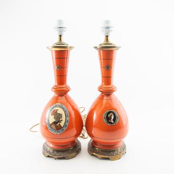 Table lamps a pair Around 1900.