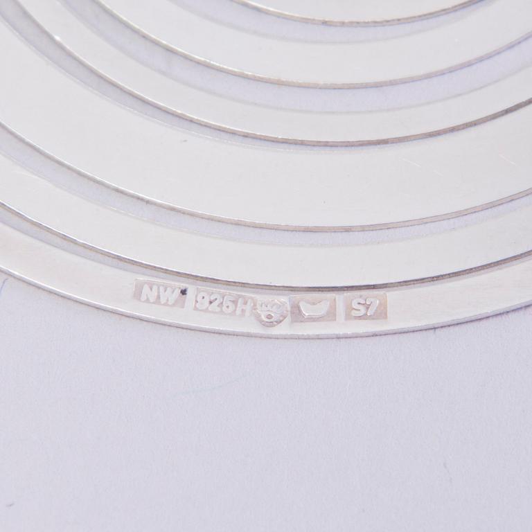 A TAPIO WIRKKALA SILVER PENDANT, "Silver moon", for Nestor Westerback by Kultakeskus 1971.