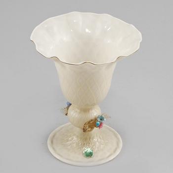 SKÅL PÅ FOT, glas, Murano, Italien, sannolikt 1940/1950-tal, etikettmärkt.