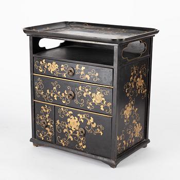 A Japanese miniature lacquer cabinet, 20th century.