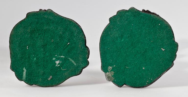 LJUSSTAKAR, ett par, silver, nyrokoko, Otto Lindeberg, Stockholm 1870.