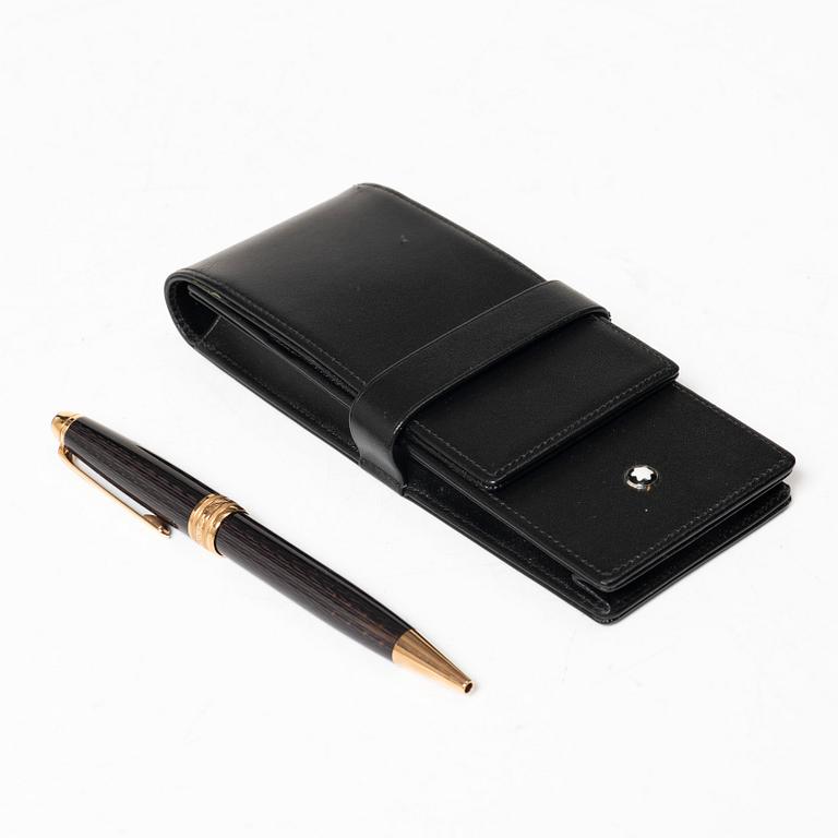 A Mont Blanc Meisterstück 90th Anniversary ed.  ballpoint pen with a case.