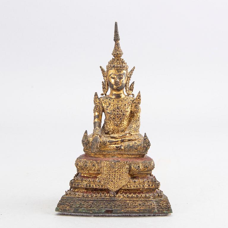 A bronze figure of buddha, Thailand, Bangkok, circa 1900.