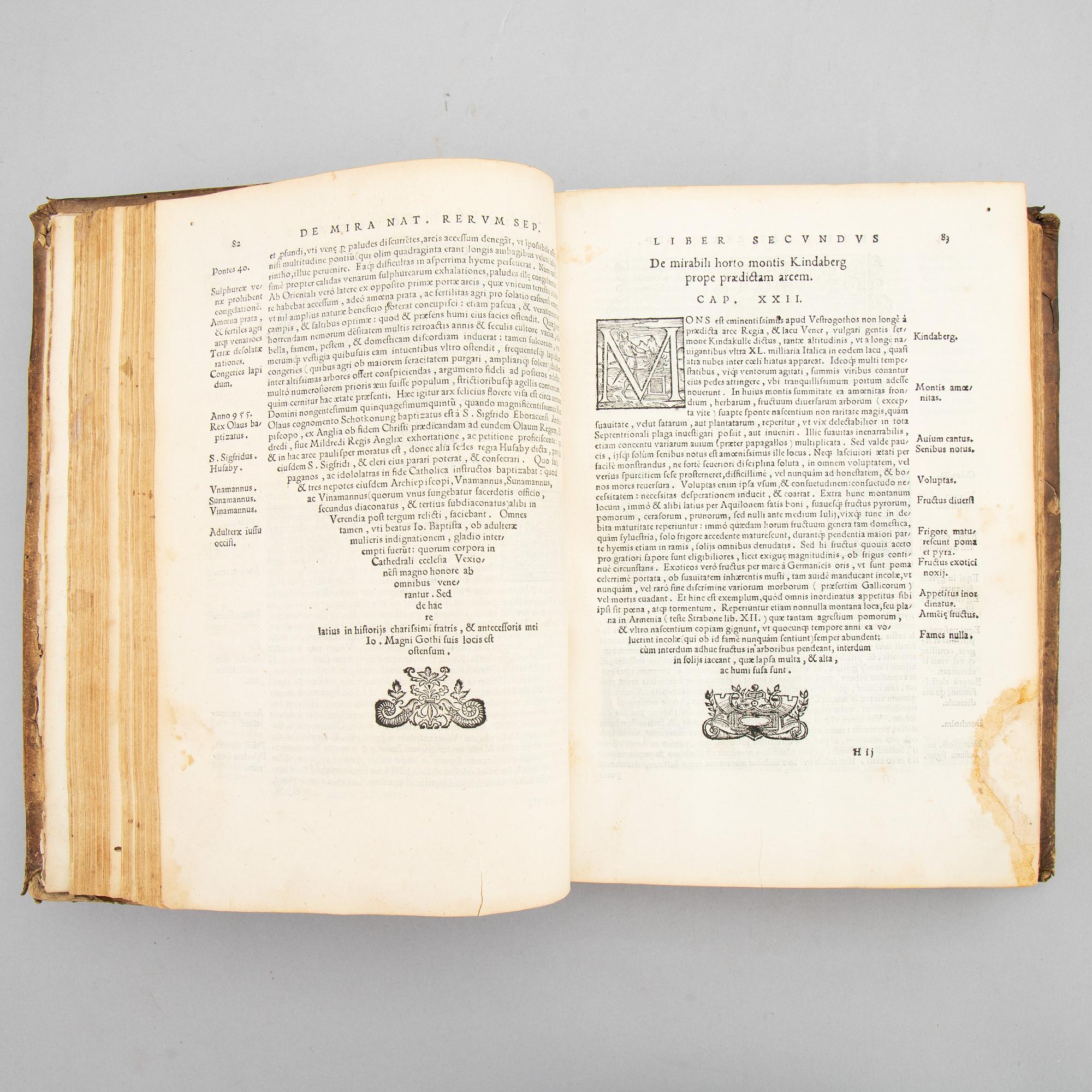 Olaus Magnus’ Historia, Rome 1555, with woodcut map.