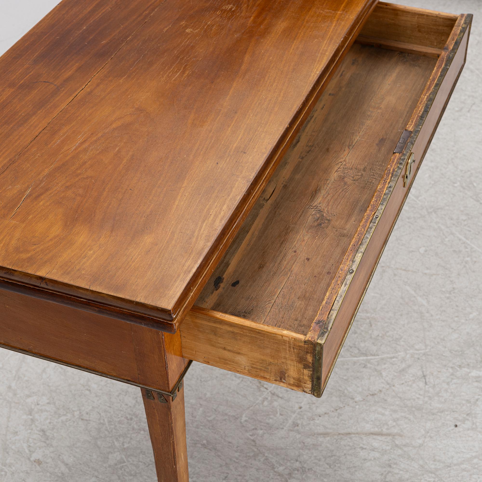 A late Gustavian mahogany cards table, Stockholm, late 18th century.