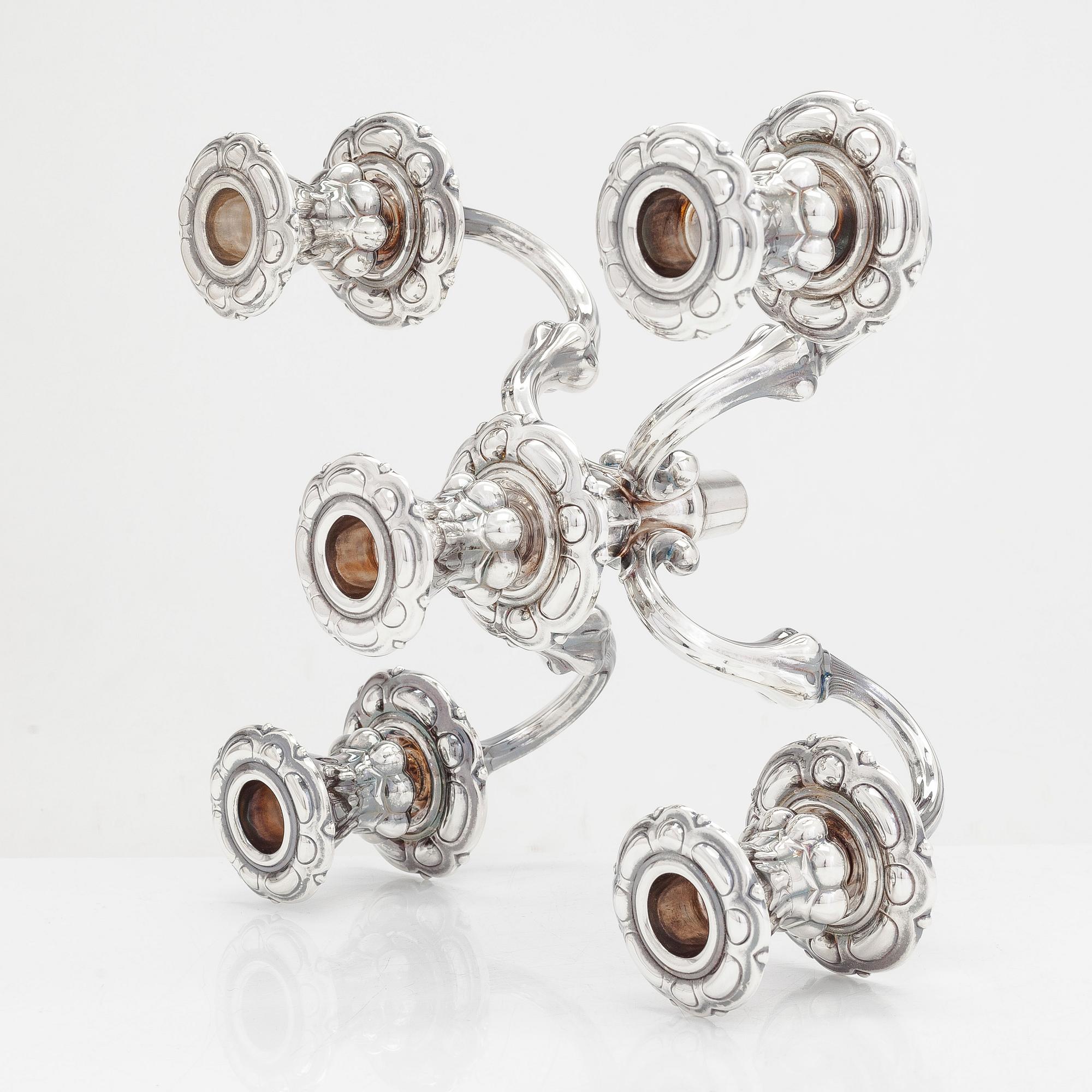 Kandelaber och ljusstake, silver, Kultakeskus, Tavastehus 1953-1972.