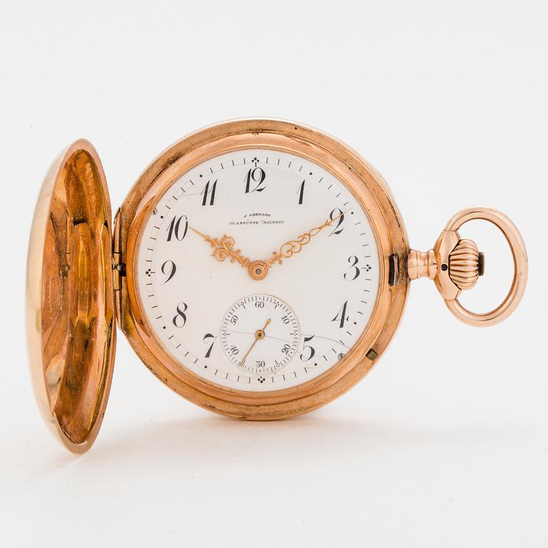 J-ASSMANN, GLASHÜTTE, I/Sachsen, pocketwatch, 52 mm, hunter.