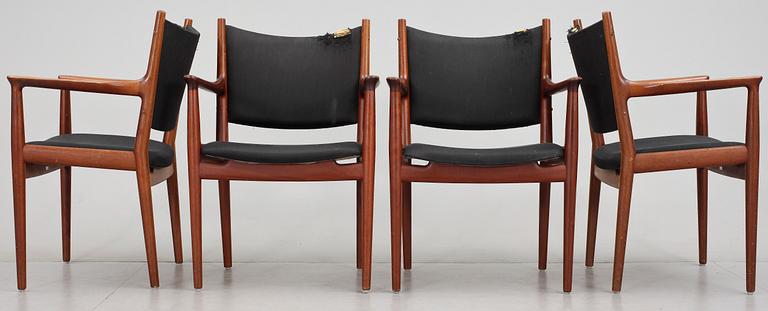 KARMSTOLAR, 4 st, Hans Wegner "JH-713", Johannes Hansen Möbelsnedkeri, Danmark, 1900-talets andra hälft.
