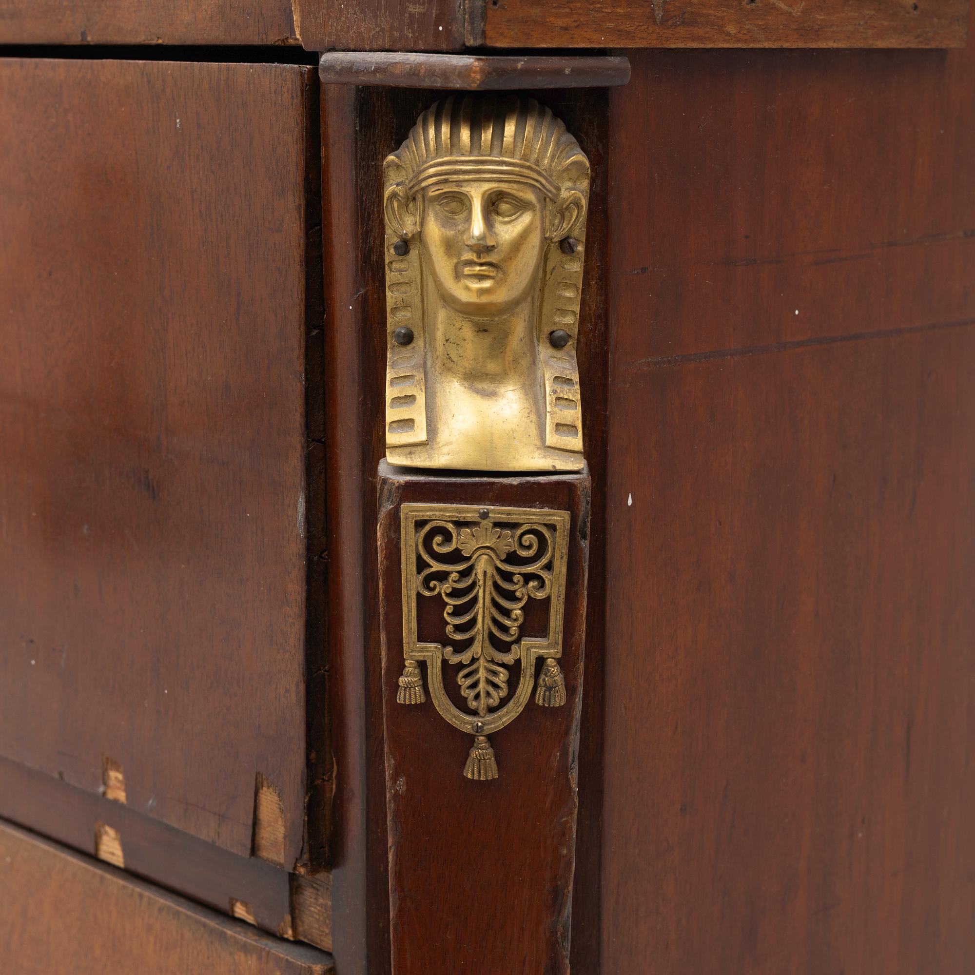 Rullklaffssekretär, Empire, 1800-talets första hälft.