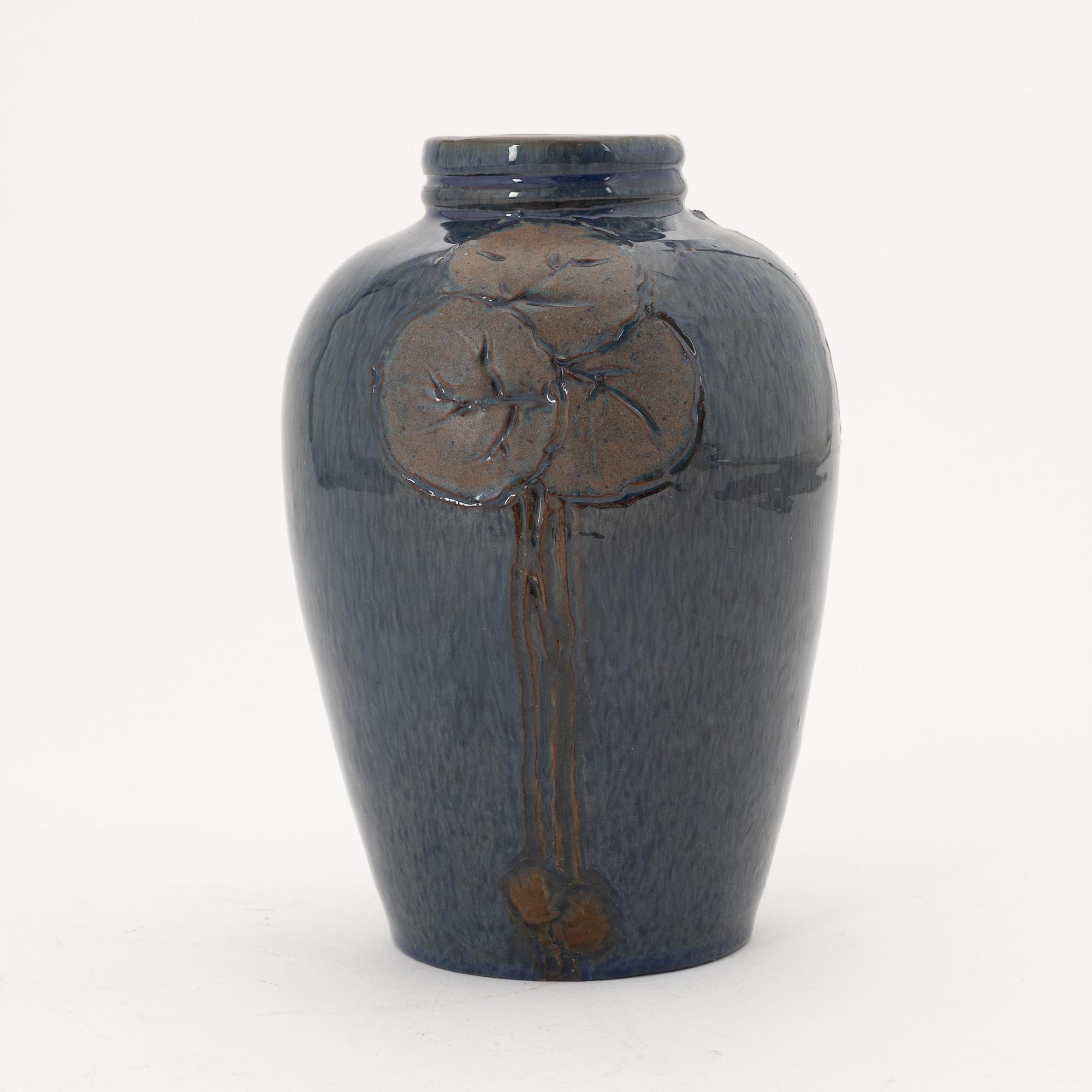 Hilma Persson-Hjelm, an Art Nouveau ceramic vase, signed and dated 1917.