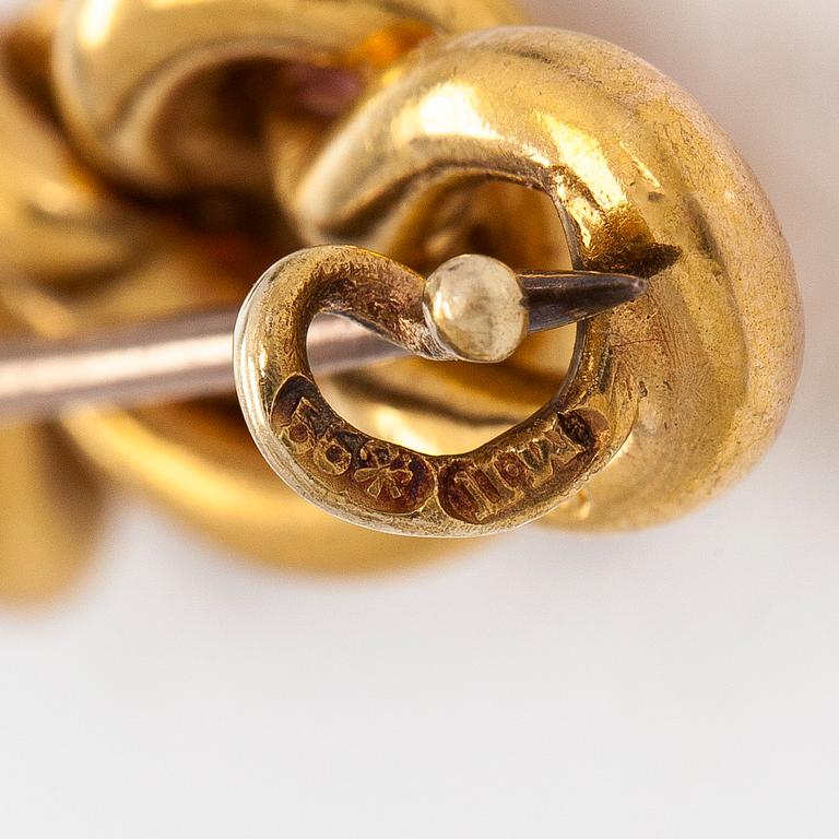 Michael Perchin, rintaneula, 14K (56) kultaa, Fabergé, Pietari, 1800-luvun loppu.