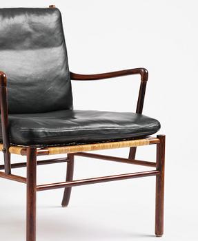 Ole Wanscher, an early pair of rosewood "Colonial Chair" model PJ 149, Poul Jeppesen, Denmark, ca. 1950.