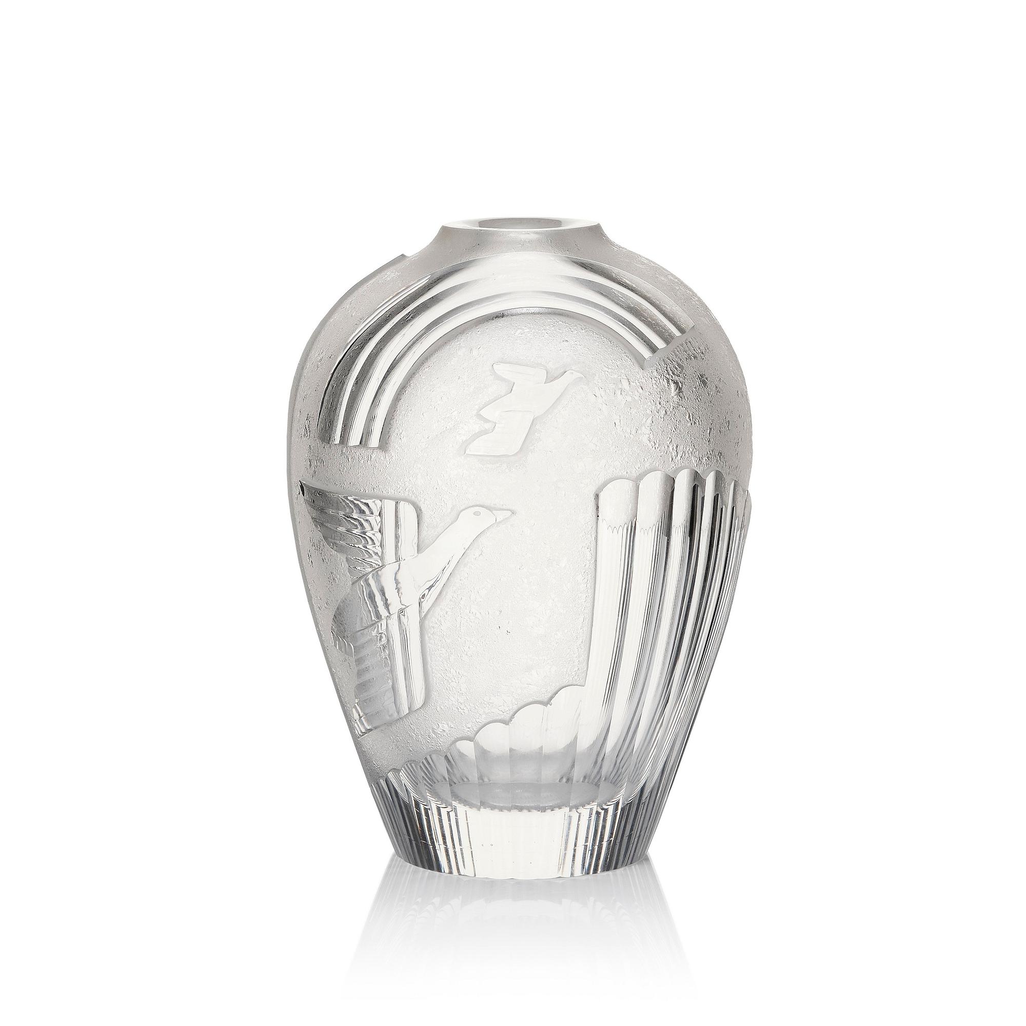Simon Gate, a rare polished glass vase, Orrefors 1938, model 1654.