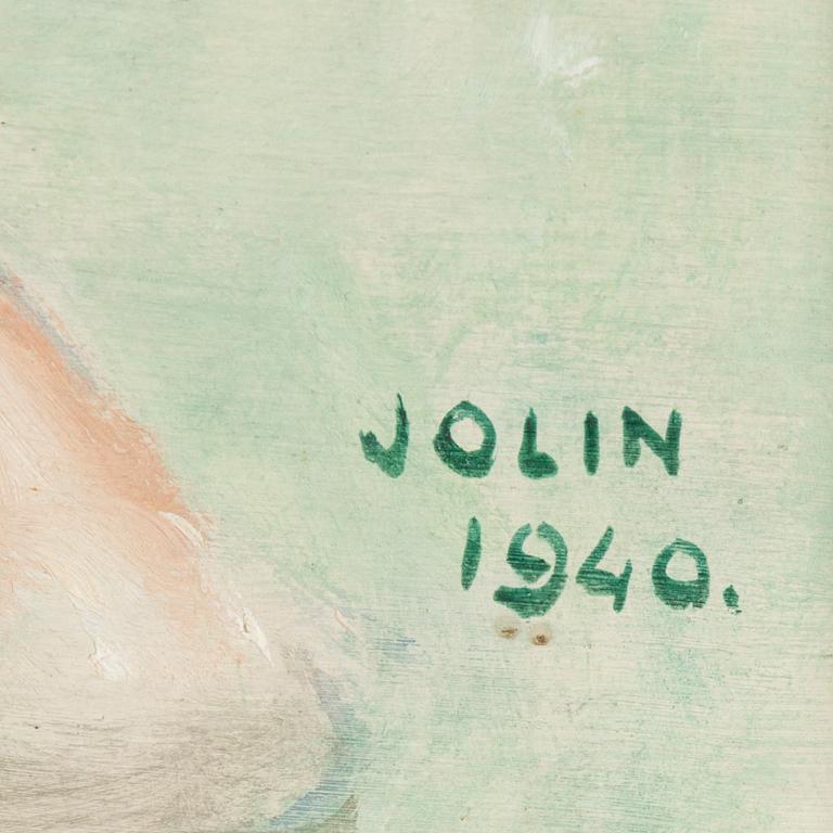 Einar Jolin, olja på pannå, signerad och daterad 1940.