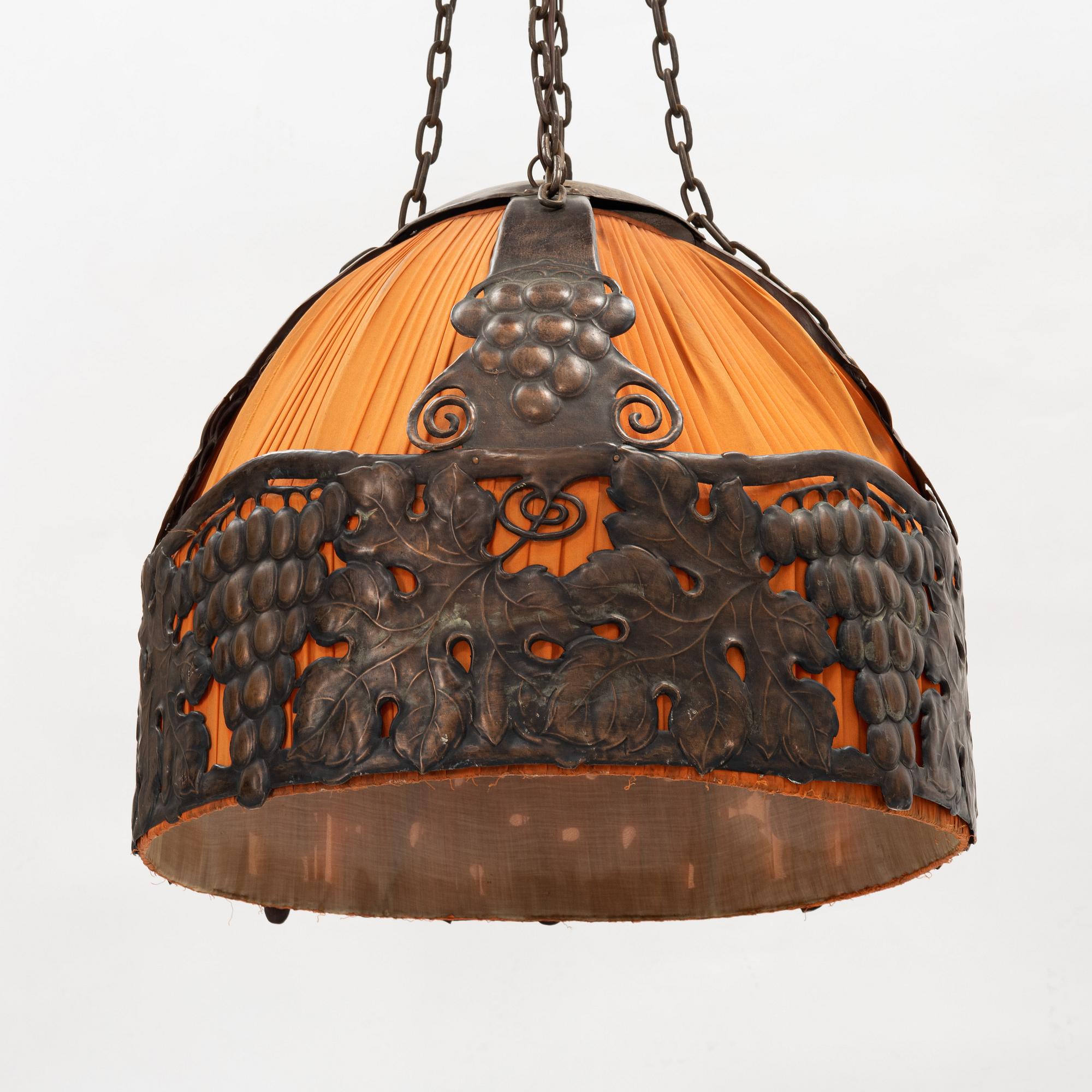 An Art Nouveau ceiling light.
