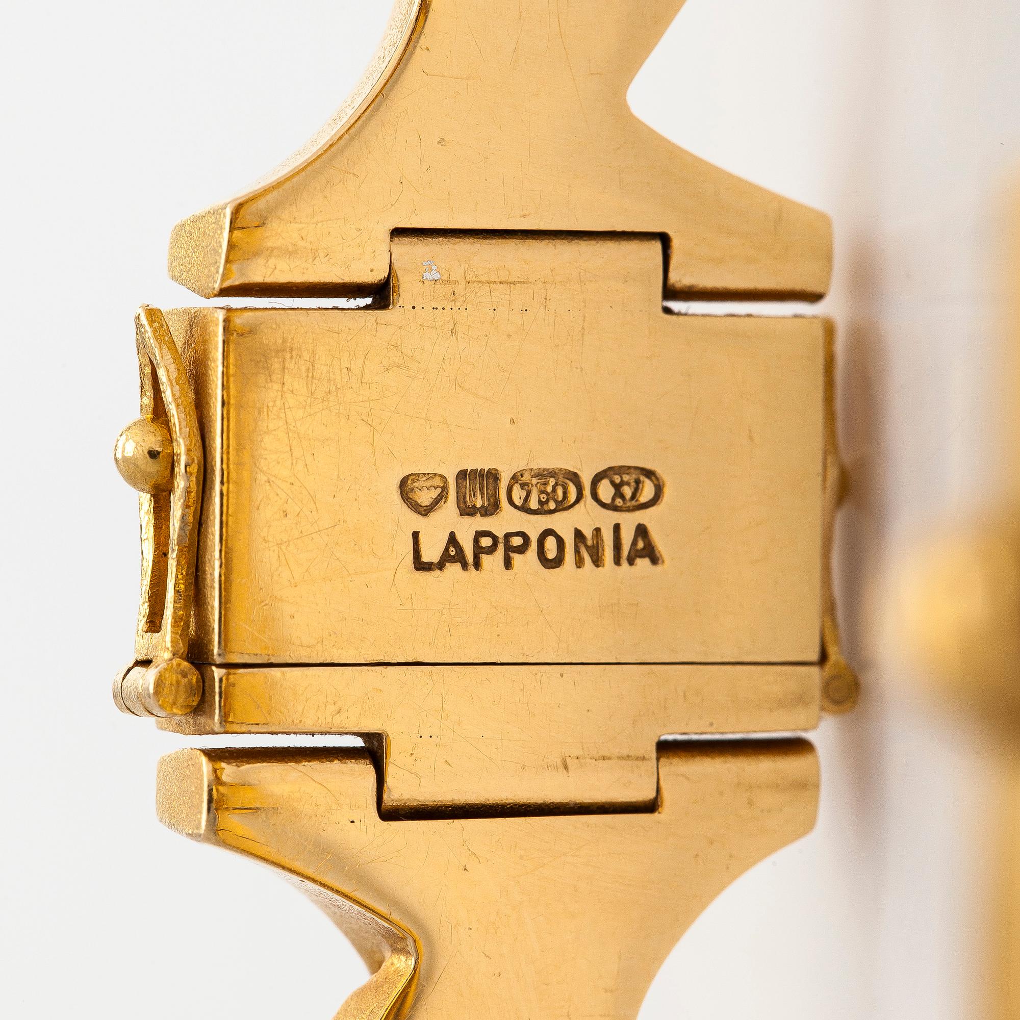 Björn Weckström, an 18K gold 'Time Adviser' wristwatch. Lapponia 1975.