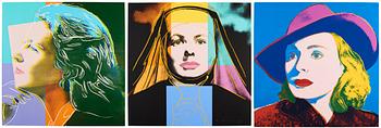 170. Andy Warhol, "Three portraits of Ingrid Bergman by Andy Warhol".