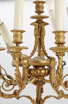 GOLVLAMPA, nyrokoko, brons samt marmor, 1800-talets andra hälft.