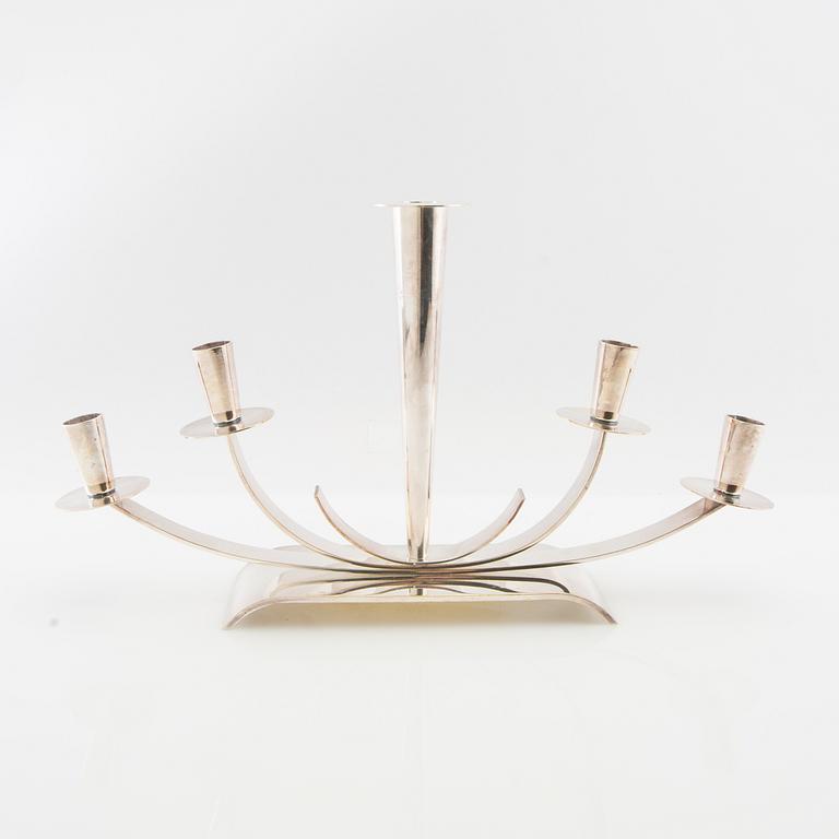 Walter Andersson attributed candelabrum, silver-plated, Ystad Metall, 1940s/50s.