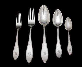 BESTICK, 28 delar, silver, Silvervarufabriken, J Grönroos, Kristianstad, 1933. Totalvikt 1461 g.