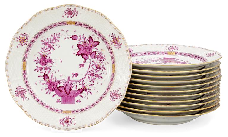 A set of 12 Herend plates circa 1900.