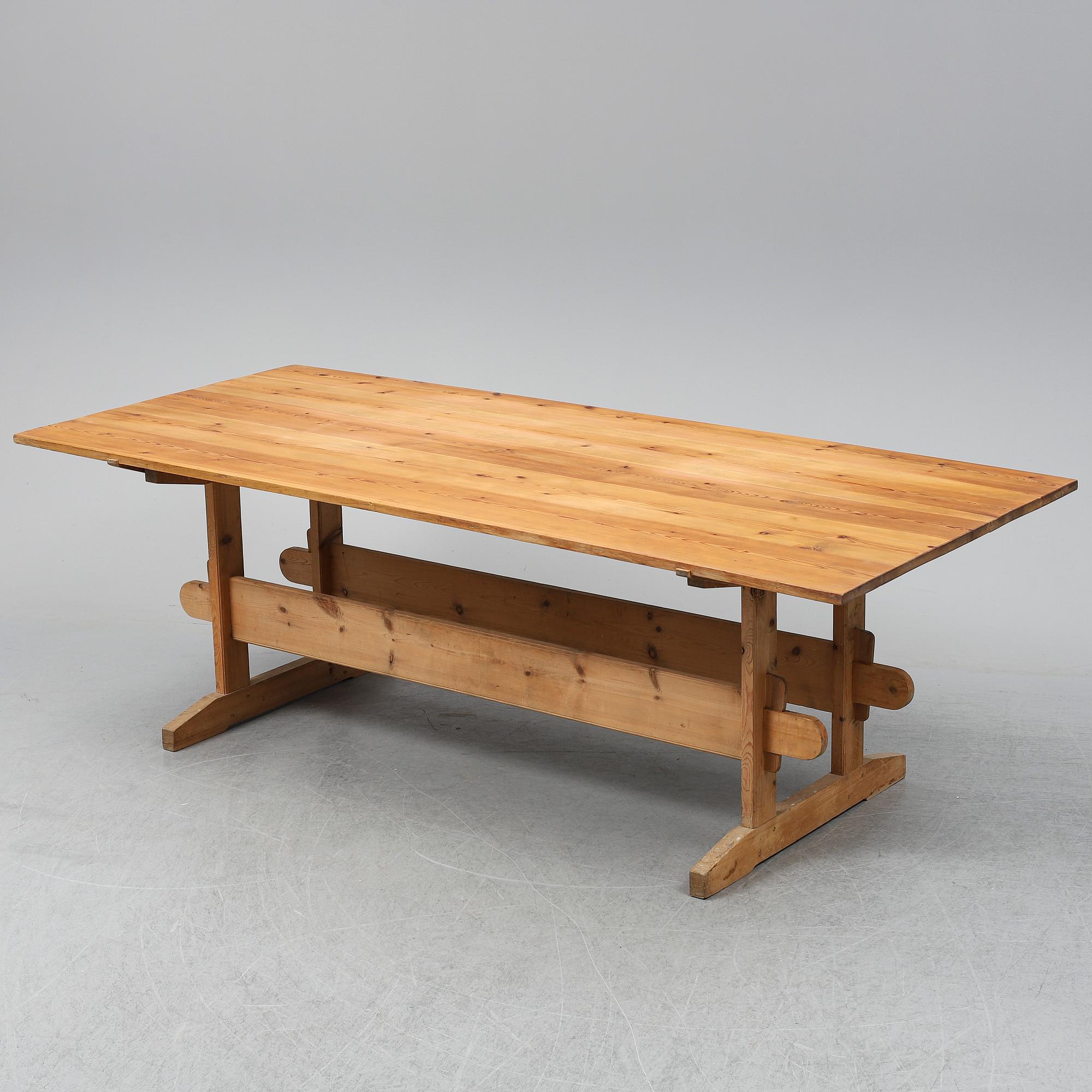 A pine table, second half of the 20th Century.