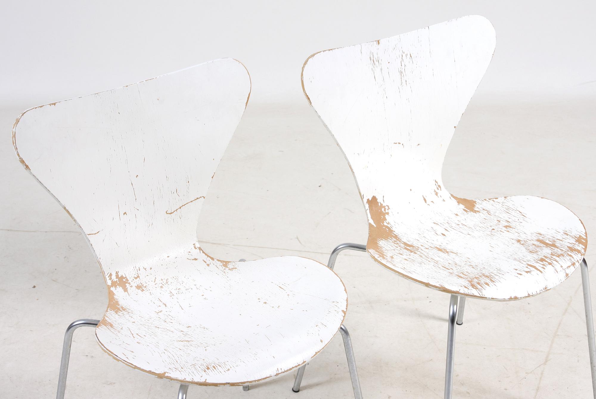 STOLAR, 6 st, "Sjuan" av Arne Jacobsen för Fritz Hansen, bl a 1971.