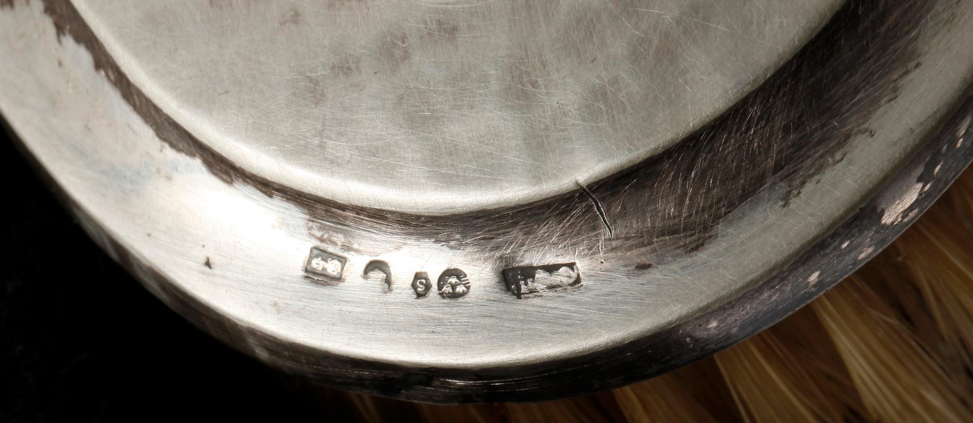 TOILETTESET, 3 delar, silver, CG Hallberg Stockholm. 1900-talets början.